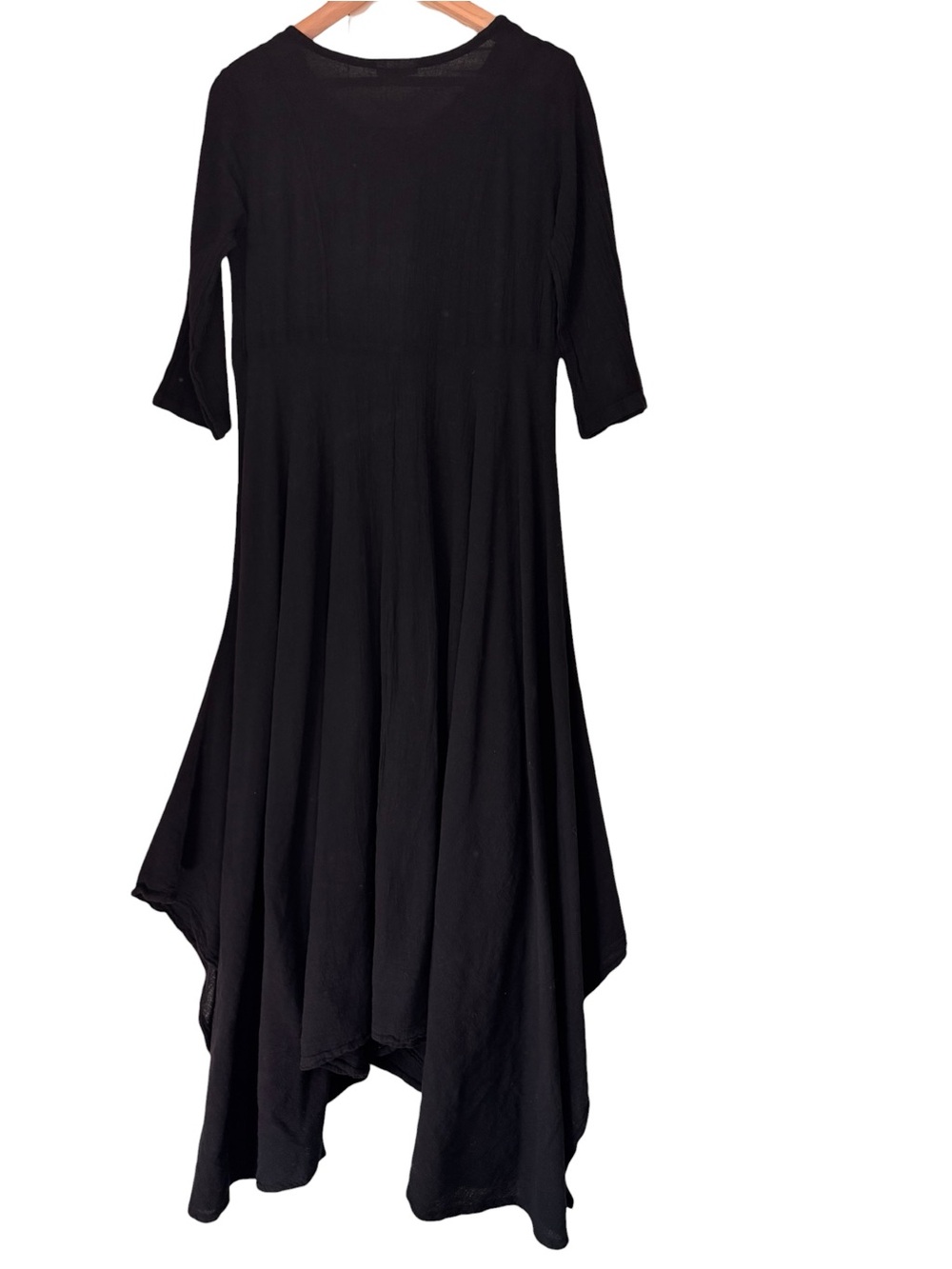 Cottonways Dress Alebrijes Maria Size Small Black Cotton Gauze Blue Floral Art - Picture 6 of 10